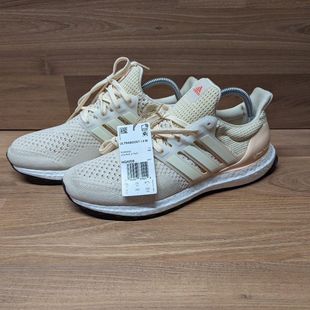 Adidas Ultraboost 1.0 W HQ4208 Ecru Tint/Ecru Tint/Semi Coral Fusion Size 9